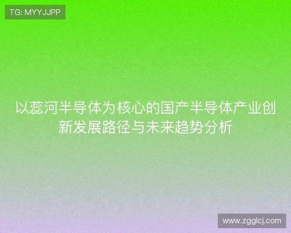 以蕊河半导体为核心的国产半导体产业创新发展路径与未来趋势分析